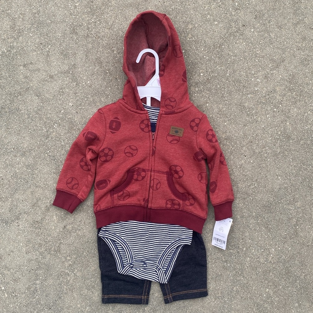 Carter’s 3 Piece Jacket Matching Set Boys Size 9 Months